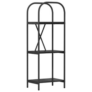 vidaXL Estante de libros 3 niveles 40 x 30 x 109 cm Roble Negro