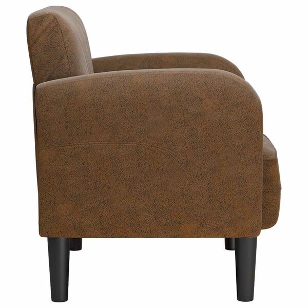 vidaXL Sill&oacute;n con reposabrazos marr&oacute;n 54 cm cuero sint&eacute;tica
