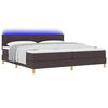 vidaXL Cama Box Spring LED con colch&oacute;n Marr&oacute;n Oscuro 200 x 200 cm tela