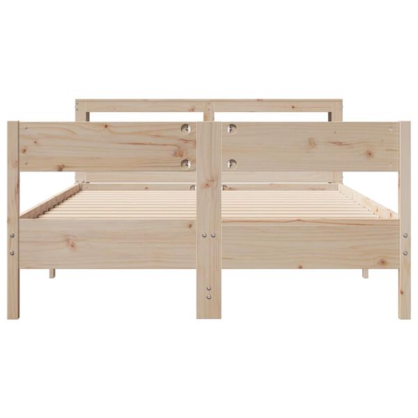 vidaXL Estructura de cama sin colch&oacute;n madera de pino blanco 150x200 cm