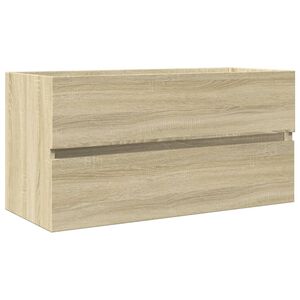 vidaXL Armario lavabo madera contrachapada roble Sonoma 90x38,5x45 cm