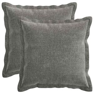 vidaXL Funda de almohada 2 uds. HOUTEN Gris oscuro 30 x 30 cm