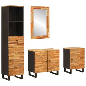 vidaXL Juegos de Ba&ntilde;o con caj&oacute;n Natural Madera de mango maciza