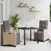vidaXL Conjunto de Comedor de Jard&iacute;n 3 pcs Beige rat&aacute;n sint&eacute;tico