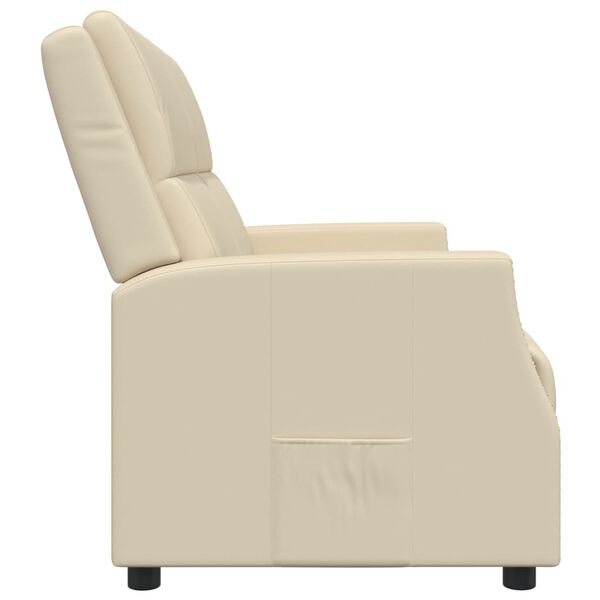 vidaXL Sill&oacute;n reclinable 2 plazas cuero sint&eacute;tico crema