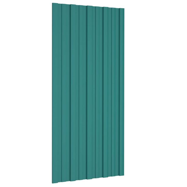 vidaXL Panel para tejado acero galvanizado verde 36 unidades 100x45 cm