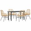 vidaXL Juego de comedor jard&iacute;n 5 piezas rat&aacute;n sint&eacute;tico marr&oacute;n