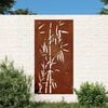 vidaXL Adorno de pared de jard&iacute;n acero corten dise&ntilde;o bamb&uacute; 105x55 cm