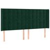 vidaXL Cabecero con orejas de terciopelo verde oscuro 203x16x118/128cm