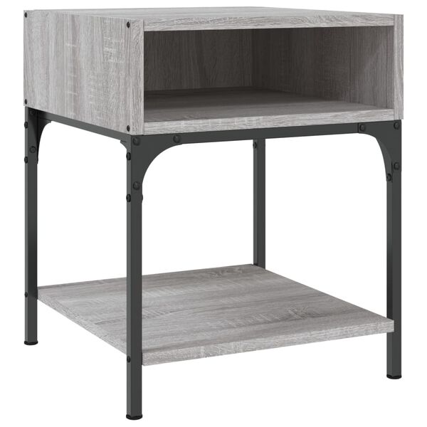 vidaXL Mesita de noche 2 uds madera ingenier&iacute;a gris Sonoma 40x41x50 cm