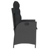 vidaXL Sillón reclinable de jardín con cojines ratán sintético negro