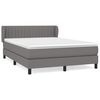 vidaXL Cama box spring con colch&oacute;n tela gris oscuro 140x200 cm