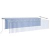 vidaXL Toldo retráctil manual con persiana y LED azul y blanco 6x3 m