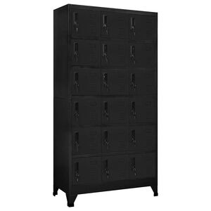 vidaXL Taquilla de acero negro 90x40x180 cm