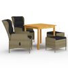 vidaXL Juego de comedor para jard&iacute;n de 5 piezas marr&oacute;n