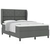 vidaXL Cama tipo Box Spring con cabecera Gris oscuro 140 x 200 cm tela