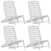 vidaXL Sillas plegables infantiles, 4 unidades, pl&aacute;stico blanco