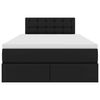 vidaXL Cama con almacenamiento y LED con colch&oacute;n Negro 120 x 190 cm