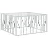 vidaXL Mesa de centro acero inoxidable y vidrio 100x100x50 cm