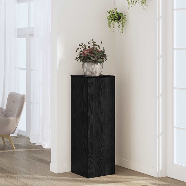 vidaXL Soporte de plantas Roble Negro 33 x 33 x 100 cm