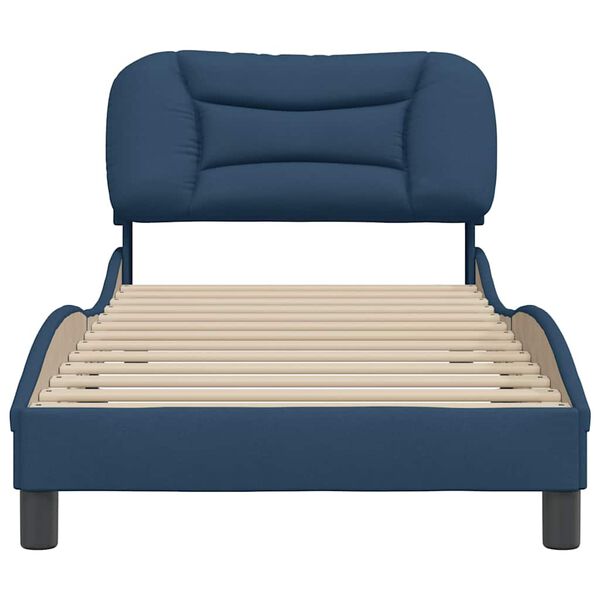 vidaXL Estructura de cama sin colch&oacute;n Hvar tela azul 90x190 cm