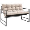vidaXL Banco de jard&iacute;n con coj&iacute;n acero taupe 113 cm