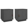 vidaXL Mesitas de noche 2 uds madera maciza pino gris 40x34x45 cm