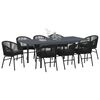 vidaXL Conjunto de Comedor de Jard&iacute;n 9 pcs Negro rat&aacute;n sint&eacute;tico