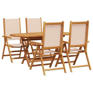 vidaXL Conjunto de Comedor de Jardín 5 pcs Beige