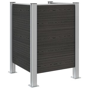 vidaXL Valla de Cubo de Basura Gris 85 x 85 x 115 cm Aluminio y WPC