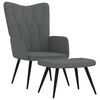 vidaXL Sill&oacute;n de relax con taburete tela gris oscuro