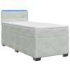 vidaXL Cama con Base Tapizada, Colch&oacute;n y Luz LED Gris Claro