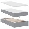 vidaXL Cama con tira de luces LED Gris Claro 200 x 200 cm tela