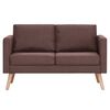 vidaXL Conjunto de sofás 2 piezas tela marrón