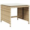 vidaXL Set comedor de jard&iacute;n con cojines 13 pzas rat&aacute;n sint&eacute;tico beige
