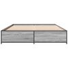 vidaXL Estructura cama madera ingenier&iacute;a metal gris Sonoma 135x190 cm