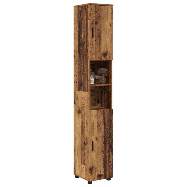 vidaXL Gabinete de Ba&ntilde;o con puerta Madera Vieja 30 x 35 x 192 cm