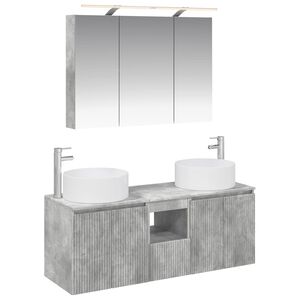 vidaXL Juego de Muebles de Ba&ntilde;o 4 uds. Gris Hormig&oacute;n