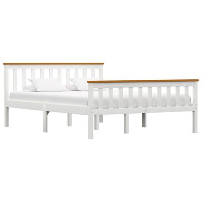 vidaXL Estructura de cama de madera de pino maciza blanca 140x200 cm