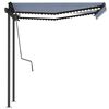 vidaXL Toldo autom&aacute;tico con LED sensor de viento azul y blanco 3x2,5 m