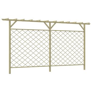 vidaXL Valla de jard&iacute;n celos&iacute;a con p&eacute;rgola superior madera