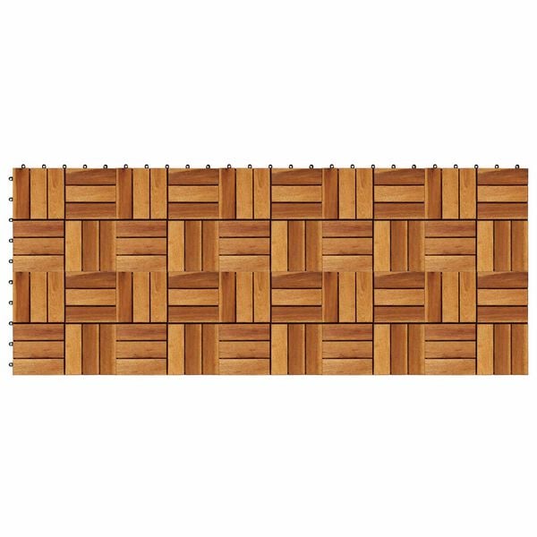 vidaXL Tile de Decking 10 pcs Marr&oacute;n 30 x 30 cm Madera de Acacia