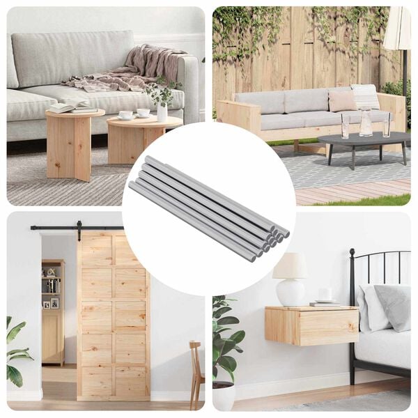 vidaXL Varilla Roscada 12 pcs Plateado 6 x 120 mm Acero