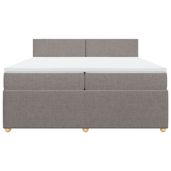 vidaXL Cama box spring con colch&oacute;n tela gris taupe 200x200 cm