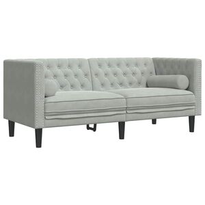 vidaXL Sof&aacute; Gris Claro 174 x 74,5 x 70,5 cm Terciopelo