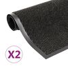 vidaXL Alfombras de entrada rectangulares de nudo 2 uds negro 40x60 cm