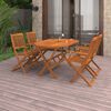 vidaXL Juego de comedor de jardín 5 piezas madera maciza de acacia