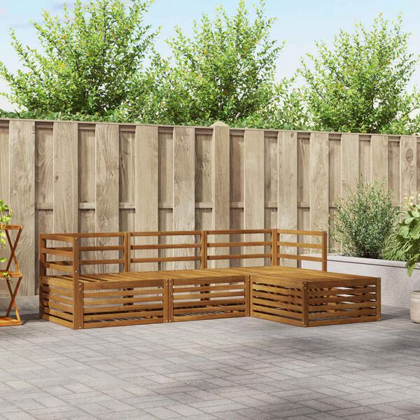 vidaXL Conjunto de sof&aacute;s de exterior 4 pcs Natural