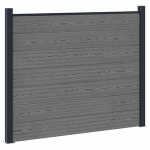 vidaXL Panel de valla WPC y Aluminio Gris