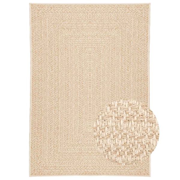 vidaXL Alfombra ZIZUR aspecto yute interior/exterior beige 140x200 cm